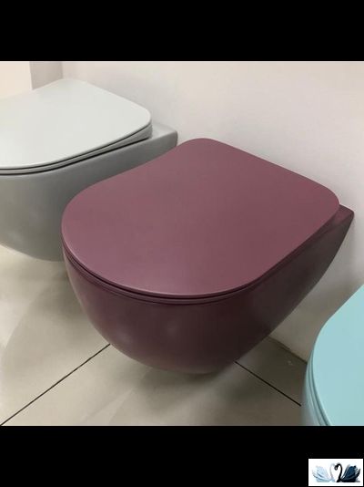 Чаша унитаза Creavit Free FE322-11BR00E-0000 подвесная, Берри, матовая. Безободковый смыв