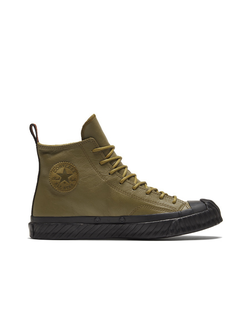 Кожаные кеды Конверс зеленые высокие 168846C фото