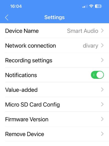 Wi-Fi аудио диктофон, встроенный регистратор, доступ с мобильного (CamSC Pro)