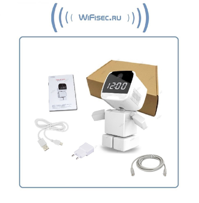 DE-WMrobot-clock Видеоняня WiFi-LAN видеокамера моторизированная с DVR, HD 960 p (cam360)