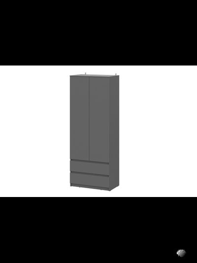 Денвер Шкаф двухстворчатый с ящиками Графит серый
