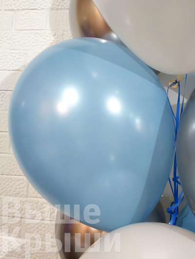 Воздушный шар голубой карибы металлик от Sempertex живое фото