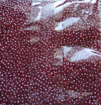 Бисер чешский круглый preciosa 10/0, бордовый прозрачный блестящий (96090), 50 грамм