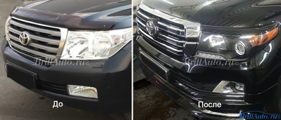 Комплект рестайлинга Toyota Land Cruiser 200 из 2007-2015 в 2016+ (Максимальный)