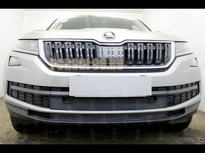 Защита радиатора Skoda Kodiaq 2016- black верх