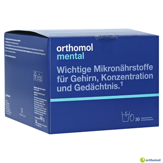 Витамины Orthomol Mental / Ортомол Ментал 30 дней (порошок/капсулы)