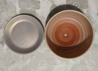 Керамический горшок-плошка для цветов "Камелия бежевый" 17 см (1.2 л)