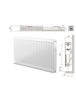 Габариты радиатора PRADO Universal 11х500х1200