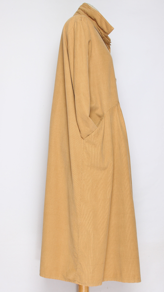 Платье-рубашка Бохо "КАРМАНЫ ЗАЩИПЫ" мокко до р.54