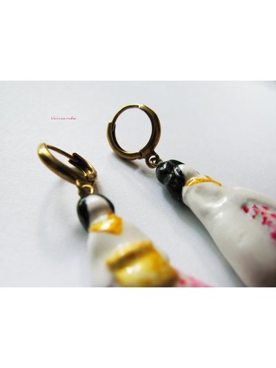 Восточная красавица. Серьги в восточном стиле - миниатюра из полимерной глины