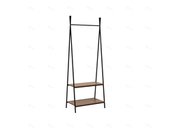 Вешалка гардеробная Стилвуд 12 c двумя полками Черный/Орех лион светлый