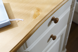 Стол письменный Айно №4 из массива сосны с ящиками и дверкой 113 Х 62,5 Х 75 СМ