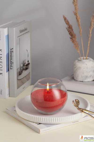 Насыпная свеча "Шар" 12*10 см, цвет "Красный"