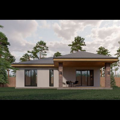 Одноэтажный дом с 3 спальнями 93.88м² с террасой 27.25м2 (S34)