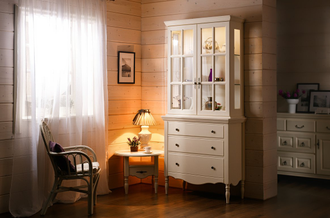 Тумба-столик круг Валенсия 2-34 из массива сосны 66 х 66 х 49,5 см