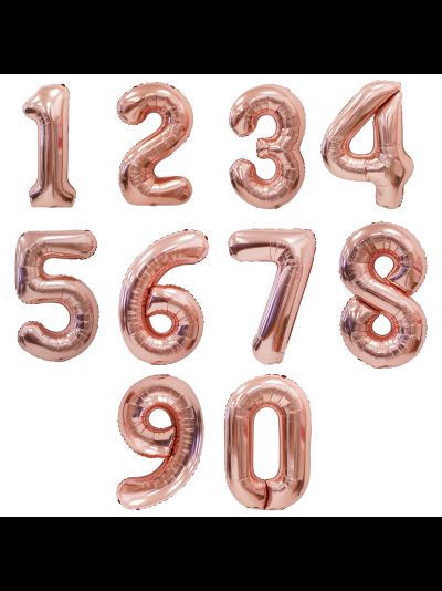 Фольгированные цифры розовое золото