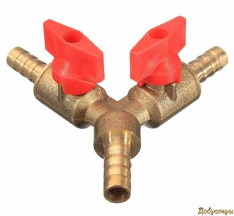 Тройник с переключателем латунь 8мм