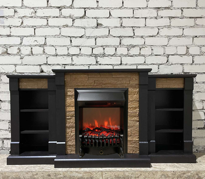 Электрический камин Моника LUX BL M4 с очагом Fobos