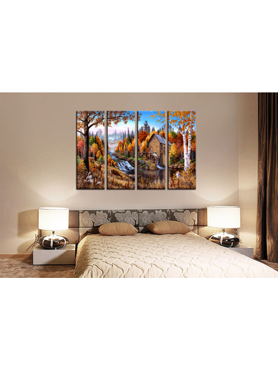 Модульная картина &quot;Домик в глуши&quot;