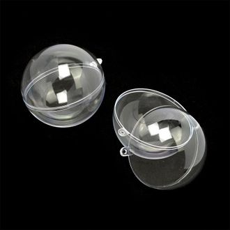 Шар пластиковый прозрачный разъемный, диаметр - 10см