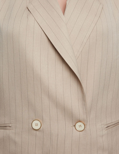 Жакет бежевый в полоску