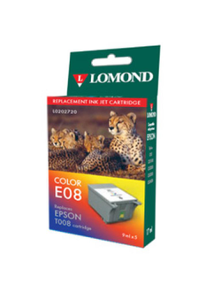 Картридж для принтера Epson, Lomonnd E08 Color, Многоцветный, 9мл, Водорастворимые чернила