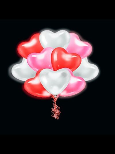 Светящиеся сердечки с гелием и диодом для девушки купить на assorti123.ru