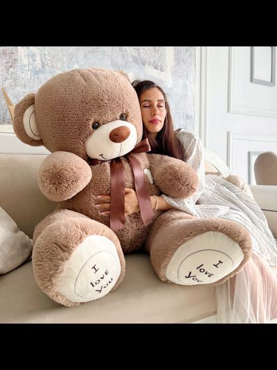 Большой плюшевый медведь 150 см кофейный Михель