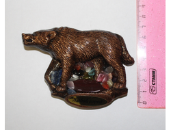 Магнит ВОЛК ИДУЩИЙ самоцветы, арт А-18, ОПТ