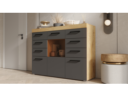 ЛДСП Комод БАСТОН Дуб Вотан/Графит