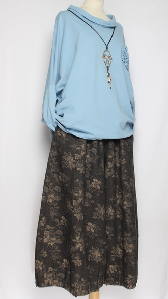 Джемпер Бохо "Хлопок хомут роза" хаки, голубой, бежевый до р.56