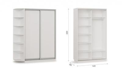 Шкаф-купе Тетрис с зеркалами, разный размер, белый жемчуг