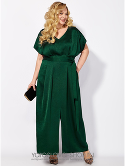 Модель: A-4039.Женское элегантное платье в изумрудном цвете