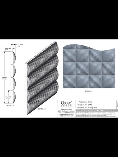 Декоративная стеновая 3D панель из полиуретана Orac Decor W113 COBBLE