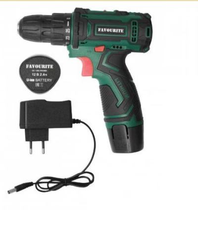 Дрель аккумуляторная FAVOURITE DC 1202 PROMO SET, 25+1 набор оснастки