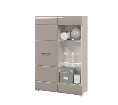 Ненси стеллаж Ясень шимо светлый/Капучино глянец