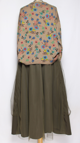 ДЖЕМПЕР ХЛОПОК "КОЛОКОЛЬЧИКИ РОМАШКИ" бежевый до р.54