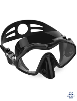 Маска для дайвинга Sea Wolf монолинза, черный силикон