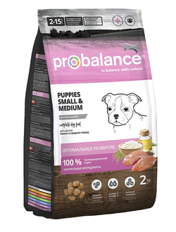 Корм Probalance для щенков малых и средних пород, курица 2 кг