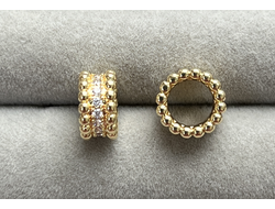 Бусина зол цирконы 10х5мм