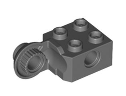 Technic, Brick Modified 2 x 2 with Pin Hole and Rotation Joint Ball Half Vertical, Dark Bluish Gray (48171 / 4225975 / 6343337)