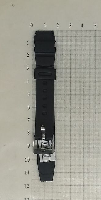 Ремешок для часов силиконовый, черный 14 мм.