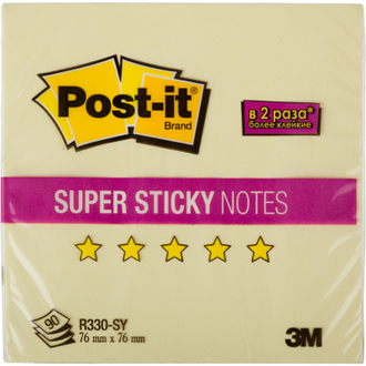 Блок-кубик Post-it Super Sticky Z-блок, 76х76, канареечный желтый (90 л)