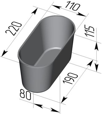 Хлебная форма Л7 овал 220 х 110 х 115 мм