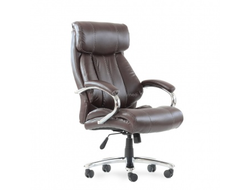 Кресло Barneo K-303 для руководителя коричневая кожа, газлифт 3кл, PU-R57