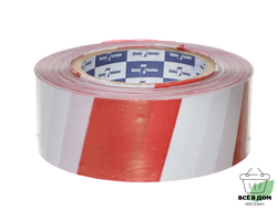 Лента сигнальная 50мм бело-красная неклейкая Klebebander