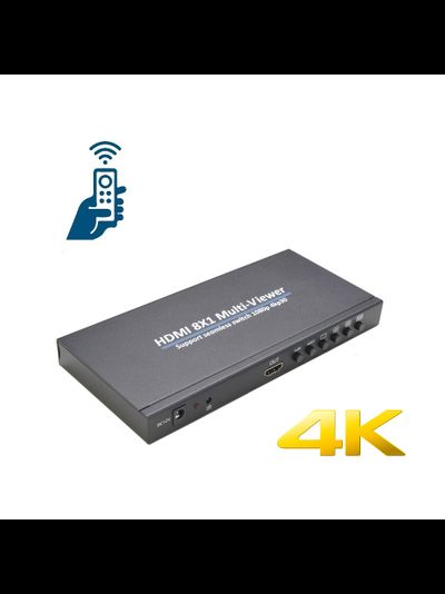 DE/VT-818 восьмиканальный HDMI-переключатель/мультиплексор 4К 8x1