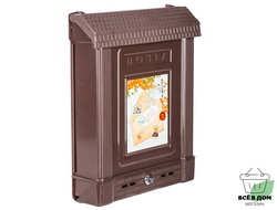 Ящик почтовый с замком декор (коричневый)