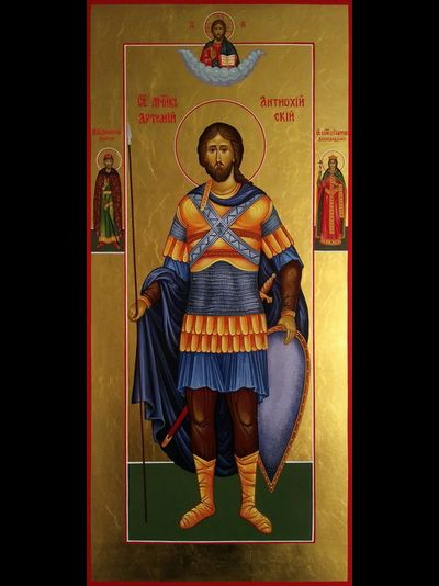 Артемий Антиохийский, святой великомученик. Рукописная мерная икона.