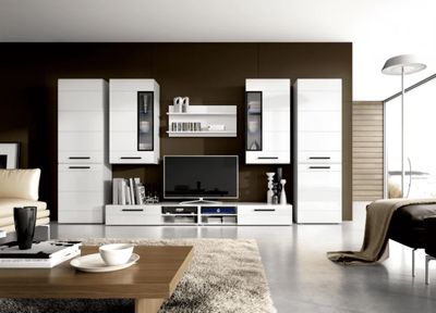 Кельн Шкаф-витрина 1960, 595х335х1960 белый глянец